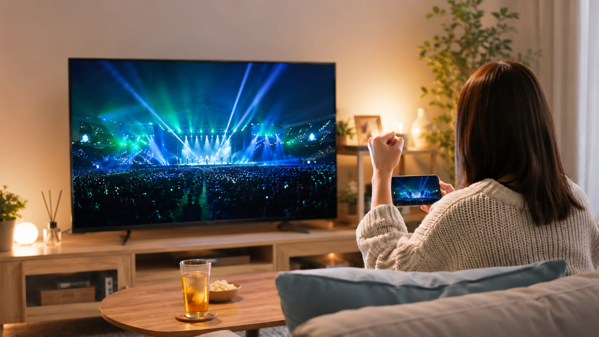 ミセスのライブ配信をU-nextで楽しむ人のイメージ