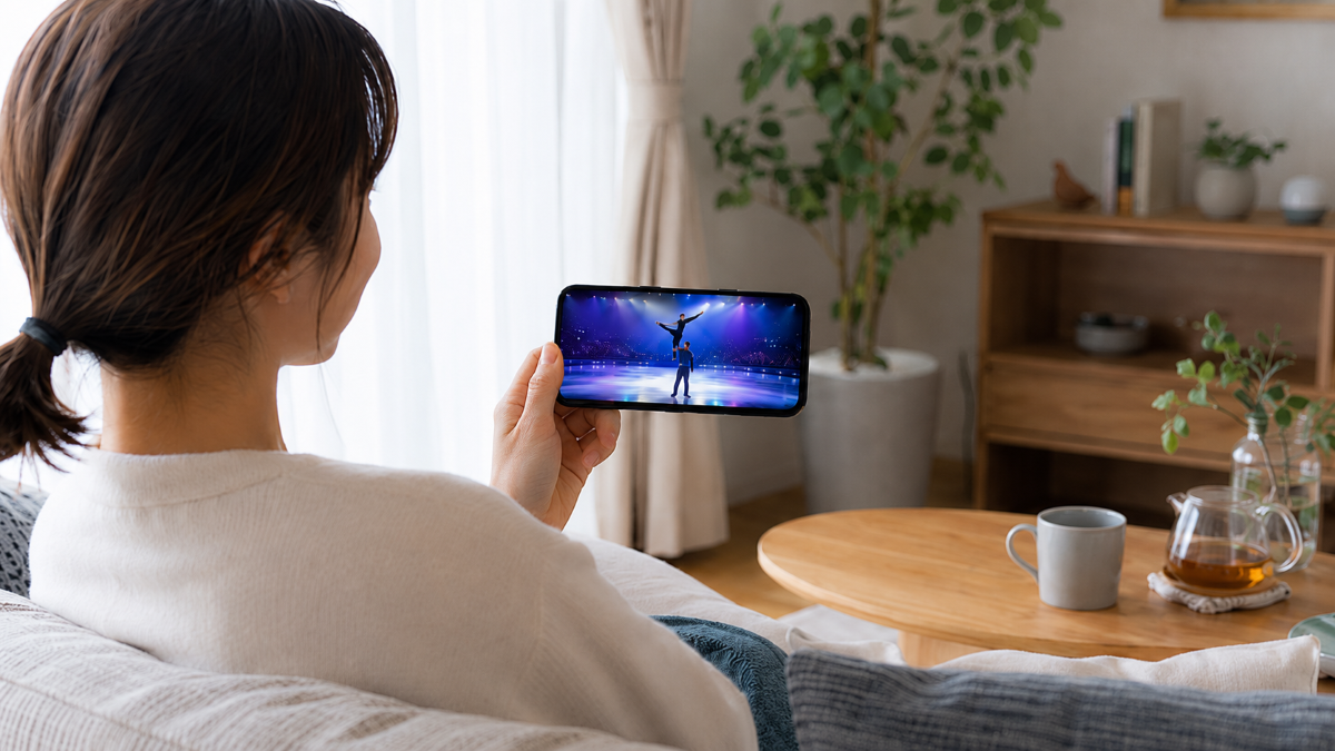 りくりゅう「THE DESTINY」のHuluライブ配信をスマホで見るイメージ